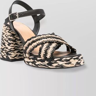 Castaner raffia block heel sandals