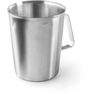 Lacor 62742 - Caraffa graduata, misurino, misuratore dei liquidi, acciaio inox, senza bpa, 15 cm, 2 l - Lacor