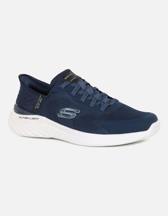 Skechers Mens Slip In Bounder Mens Wide Fit Trainers - Navy - Size: 8.5