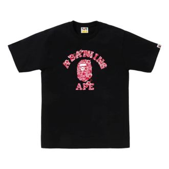 A Bathing Ape Palm Resort Camo College T-Shirt Black Pink 0ZXTEM044101QBKT