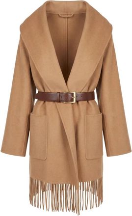 Vicolo Geknookte Jas - Dames - Jas met riem - Beige - M - Wol - Jassen