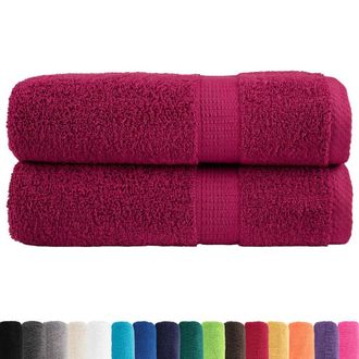 Berkfield Home Premium Hand Towels SOLUND 2pcs Bordeaux 50x100cm 600gsm in Wine