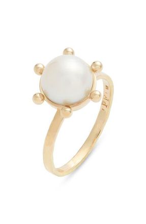 Poppy Finch Bubble Cultured Pearl Ring in 14K Yellow Gold/Pearl at Nordstrom, Size 5