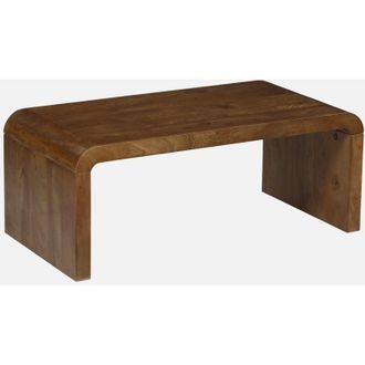 Sweeek Sweeek - Mesa De Centro Rectangular De Madera Maciza De Acacia, Dana, Madera De Nogal, 100x50x40 Cm