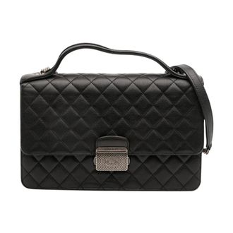 Chanel Pre-owned Quilted Leather Shoulder Bag - Dames - Pre-owned - Zwart - Maat: ONE Size Leer