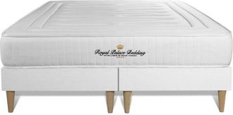 Royal Palace Bedding Royal Palace Bedding - Base Tapizada Blanco + Colch&oacute;n Con Muelles Y Viscoel&aacute;stica 2x100x200