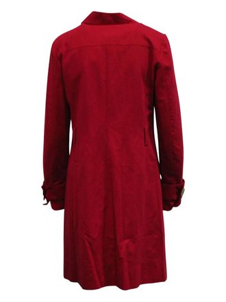 Kenzo cotton blend trench coat - women - Linen/Flax/Cotton - 40 - Red