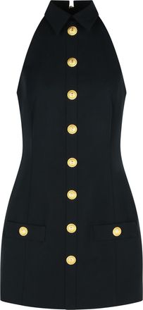 Balmain Vestido corto de lana de vírgenes Balmain Black