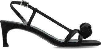 Rotate Rotate Birger Christensen, Schoenen, Dames, Zwart, 38 EU, Leer, Rosette Strap Sandalen