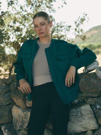 Born Living Yoga Jacket Graft Deep Green