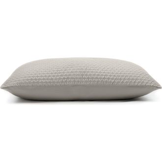 Boll & Branch Signature Texture Stitch Organic Cotton Pillow Sham in Pewter at Nordstrom, Size Standard