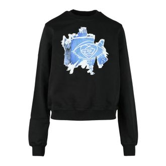 Diesel Maglia Sweatshirt - Dames - Sweatshirts - Zwart - XL - Katoen - Hoodies & sweatvesten