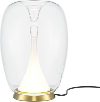 Maytoni Maytoni Splash Lámpara de mesa LED moderna integrada dorada de 3000 K y 800 lm con pantalla de cristal