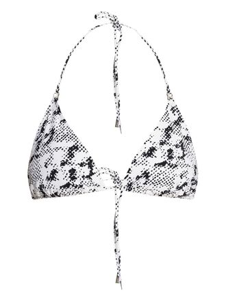 Tory Burch animal-print triangle bikini - White