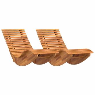 vidaXL Vidaxl - Reclinator De Sol 2 Pcs Marr&oacute;n 154 X 60 X 74 Cm