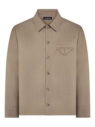 Mani&egrave;re De Voir Leo long-sleeve overshirt - men - Polyester - S - Brown