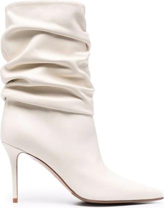 Le Silla Enkellaarsjes - Dames - Laarzen met Hak - Wit - 36 EU - Leer - Schoenen