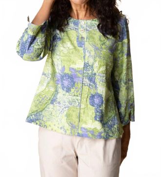 Habitat Destination Unknown Medley Pleat Back Pullover Top In Aloe