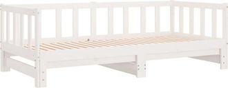 vidaXL Sofá cama nido madera maciza de pino blanco 90x200 cm Vidaxl