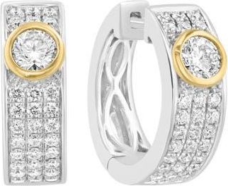 Effy Lab Grown Diamond Huggie Hoop Earrings in Silver at Nordstrom Rack