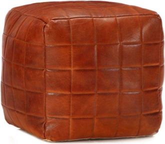 vidaXL vidaXL Pouf Tanno 40x40x40 cm in Vera Pelle di Capra