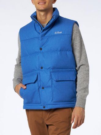 MC2 Saint Barth Man Down Padded Wooly Bluette Vest With Pockets