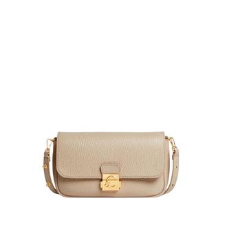 Coccinelle Leather cross body bag utility bag C-Me Lock Mini Bag Sandshell beige