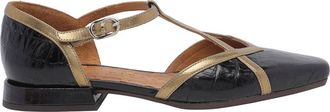Chie Mihara Black And Gold Giden Flat