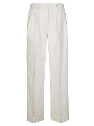 Forte_Forte Fluid White Pants with Front Pleats