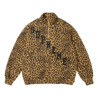 SUPREME FW26 Slant Appliqu&eacute; Half Zip Pullover Leopard SUP-FW26-066-LPD