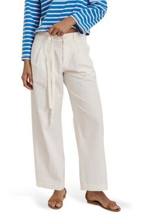Alex Mill Ina Pleat Cotton Twill Drawstrings Pants in White at Nordstrom Rack, Size 14