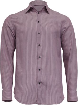 Armani Collezioni Striped Button Down Shirt in Purple Cotton