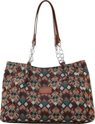 Generic Canvas All-Match Shoulder Bag Leopard Print Commute Handbag Tote Bag (Brown)