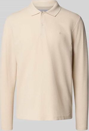 Jack & Jones Jack & Jones Regular Fit Poloshirt mit Strukturmuster Modell AUSTIN in Beige, Gr&ouml;&szlig;e XL
