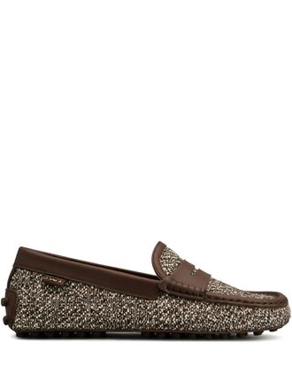 Tod's tweed loafers - women - Calf Leather/Calf Leather/Calf Leather/Rubber/Fabric - 34.5 - Brown