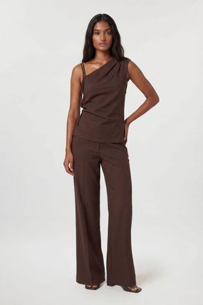 Karen Millen Womens Cupro Touch Trouser Co Ord - Chocolate - Size 12 UK