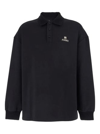 Amiri logo-print polo shirt - Black