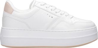 Hogan Witte+Nude Sneakers met Geheugenschuim Binnenzool - Dames - Sneakers - Wit - 35 1/2 EU - Katoen - Schoenen