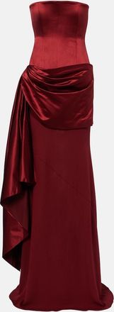 Alex Perry Draped silk corset gown