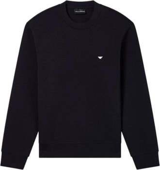 Emporio Armani Sweatshirt met ronde hals - Heren - Sweatshirts - Blauw - L - Katoen - Hoodies & sweatvesten