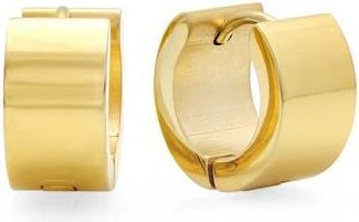 Steeltime 18k Gold Plated Wide Huggie Hoop Earrings at Nordstrom Rack