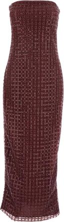 Rotate Rotate Birger Christensen, Kleedjes, Dames, Rood, L, Pailletten, Paillet Bordeaux Lange Jurk