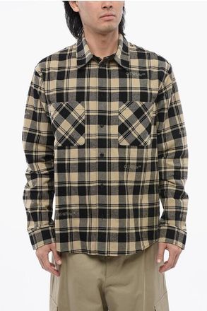 Off-white Checked Flannel Shirt with Front Pockets size L