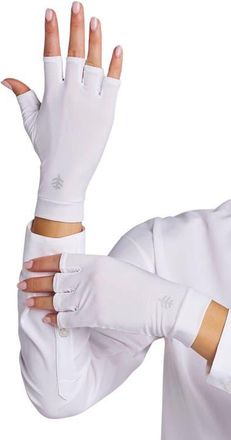 Coolibar Ouray Fingerless UV Sun Gloves, UPF 50+ Sun Protection in White at Nordstrom, Size X-Small