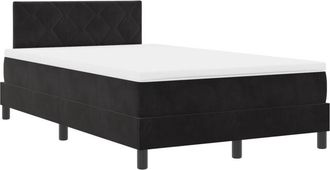 vidaXL Vidaxl - Box Spring Bed with Mattress Black 120 x 200 cm Velvet