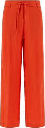 Nude Orange Straight Flat Front Pants