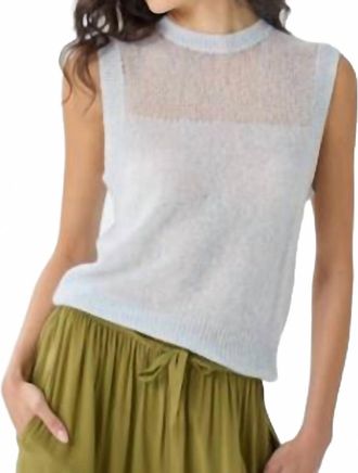 Autumn Cashmere Knit Tank With Sheer Yoke In Space