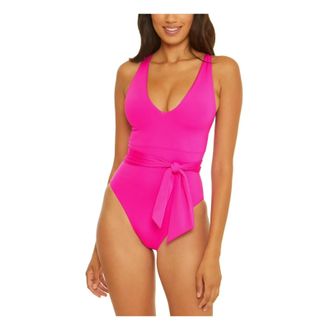 BECCA by Rebecca Virtue by Rebecca Virtue Santorini Kali One-Piece Womens Pink Belted GBO1827