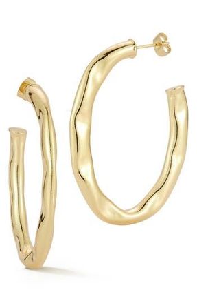 Glaze Jewelry Wavy Oval Hoop Earrings in Gold at Nordstrom Rack