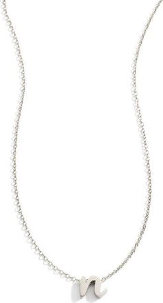 Mint & Lily Tiny Script Initial Necklace in Letter N at Nordstrom